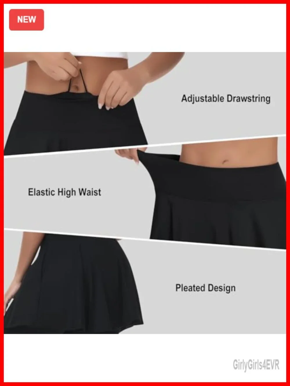 Women's Skirted Leggings with Pockets High Waisted Pleated Athletic Skort